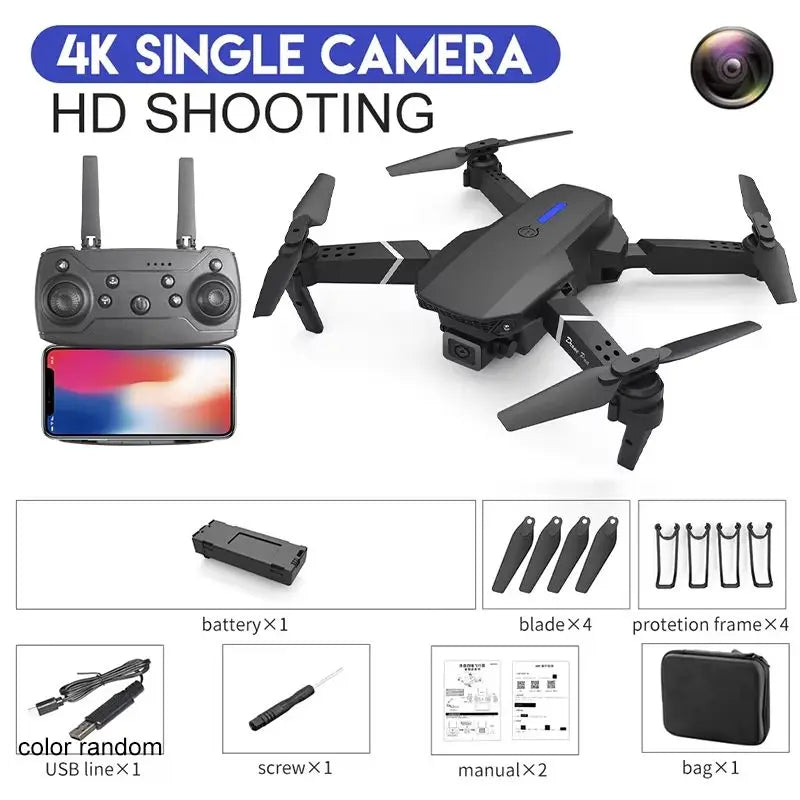 Drone E99 Pro – Double Caméra 4K, WiFi FPV, Pliable, Idéal Débutants