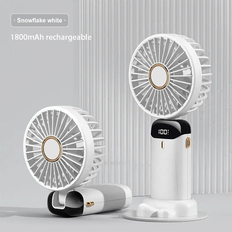 Ventilateur Tour de Cou Pliable 5 Vitesses Support Téléphone