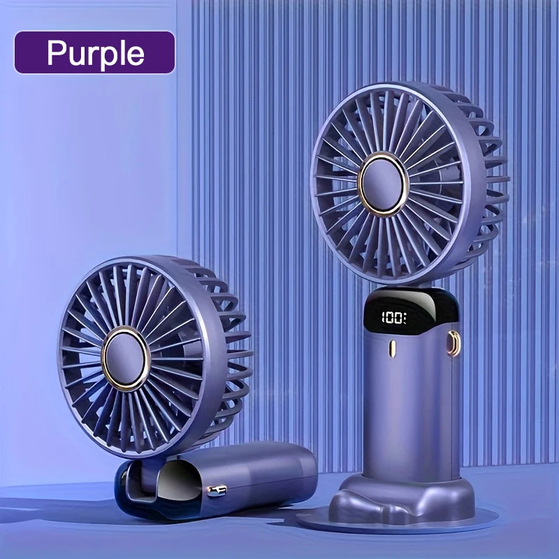 Ventilateur Mini Portable 6 Vitesses  Pliable LED Silencieux