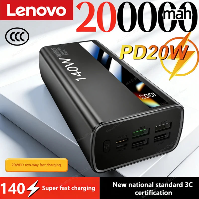 Batterie Externe Lenovo 140W  | Charge Rapide | Affichage Digital | USB-C