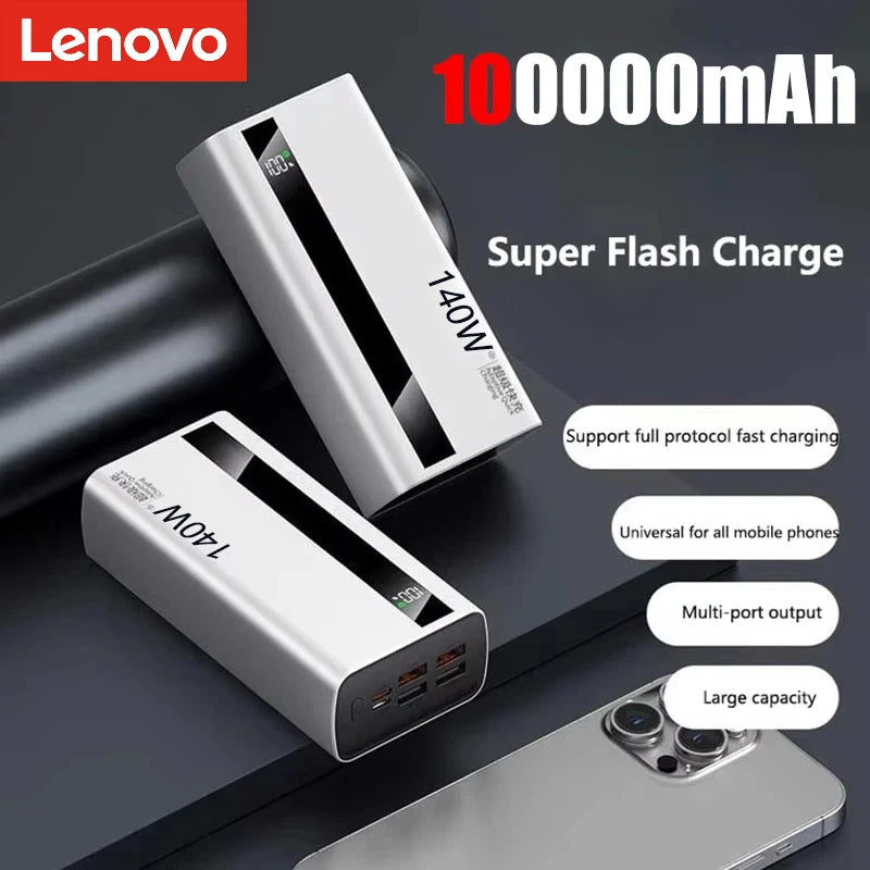 Batterie Externe Lenovo 140W  | Charge Rapide | Affichage Digital | USB-C