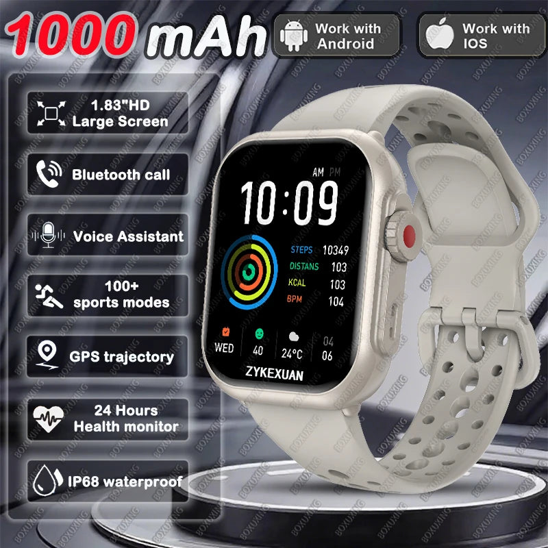 Montre Connectée 2026 – Écran AMOLED 1,85
