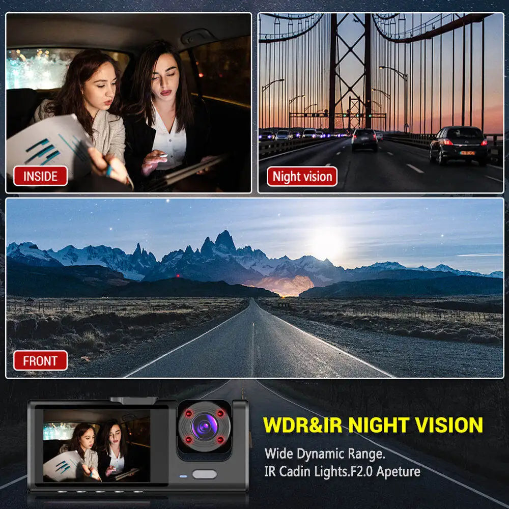 Dashcam 1080P — Vision Nocturne IR, Écran IPS 2", Enregistrement en Boucle