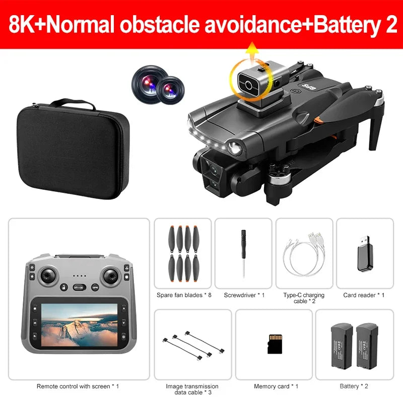 Drone GPS Lenovo V198MAX 8K – Caméra Professionnelle, Évitement d'Obstacles Laser, Télécommande Grand Écran