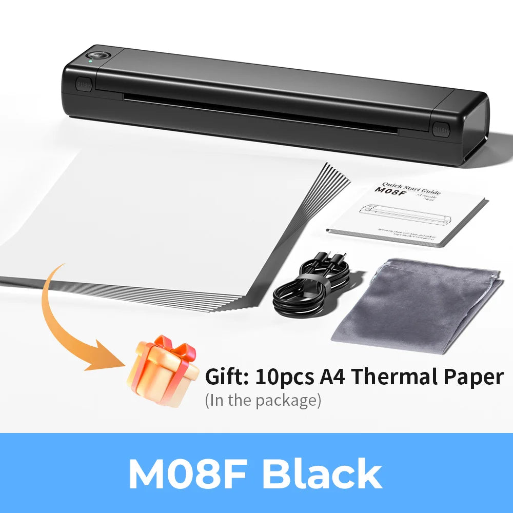 Imprimante Thermique A4 Phomemo M08F – Bluetooth, Sans Encre, Maison & Bureau