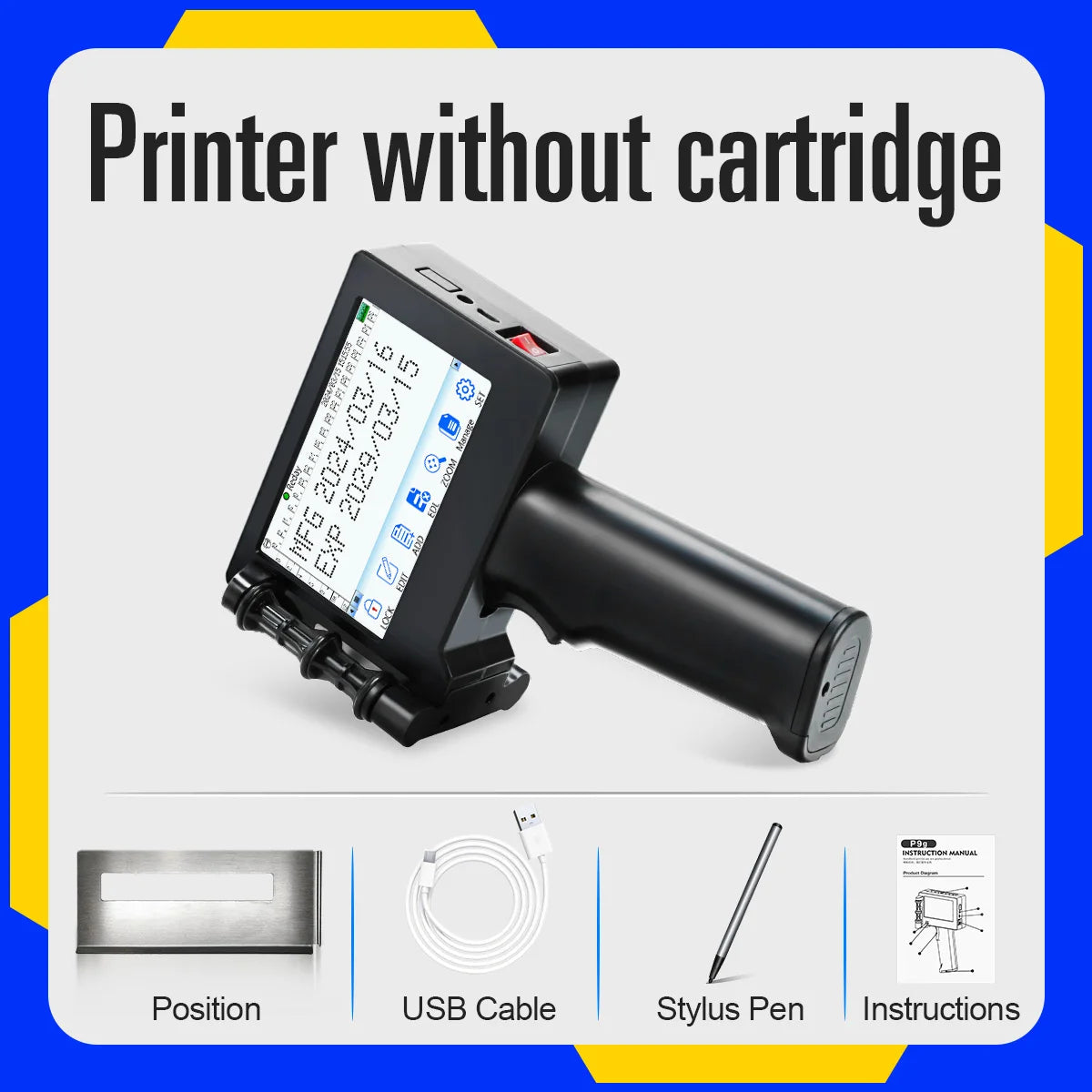 Imprimante Jet d'Encre Portable Y-han – Impression sur Codes-Barres, QR Codes, Dates & Logos