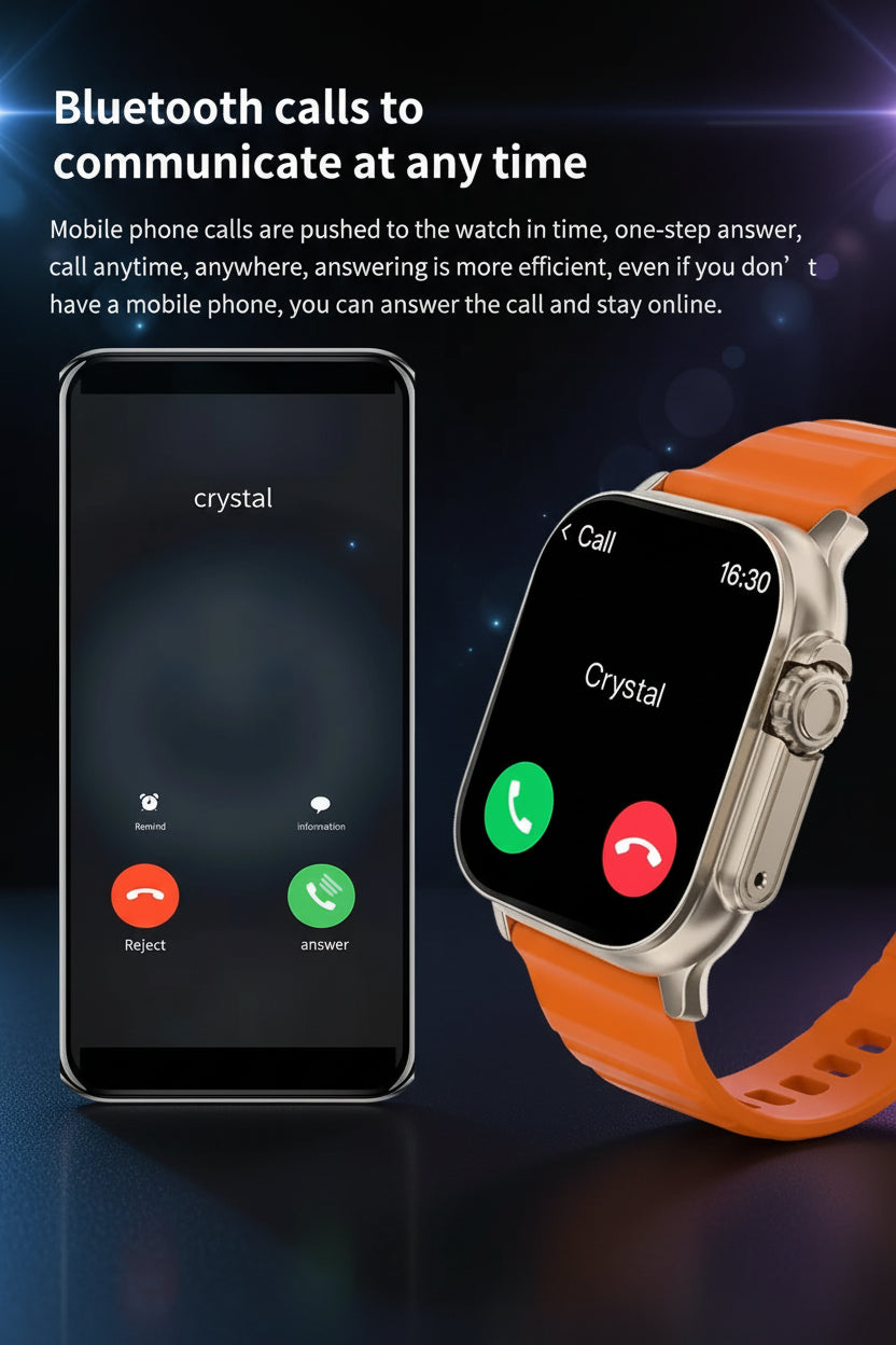 Smartwatch Homme 49mm T800/T900 Ultra 2 – AMOLED, NFC, Bluetooth, Étanche