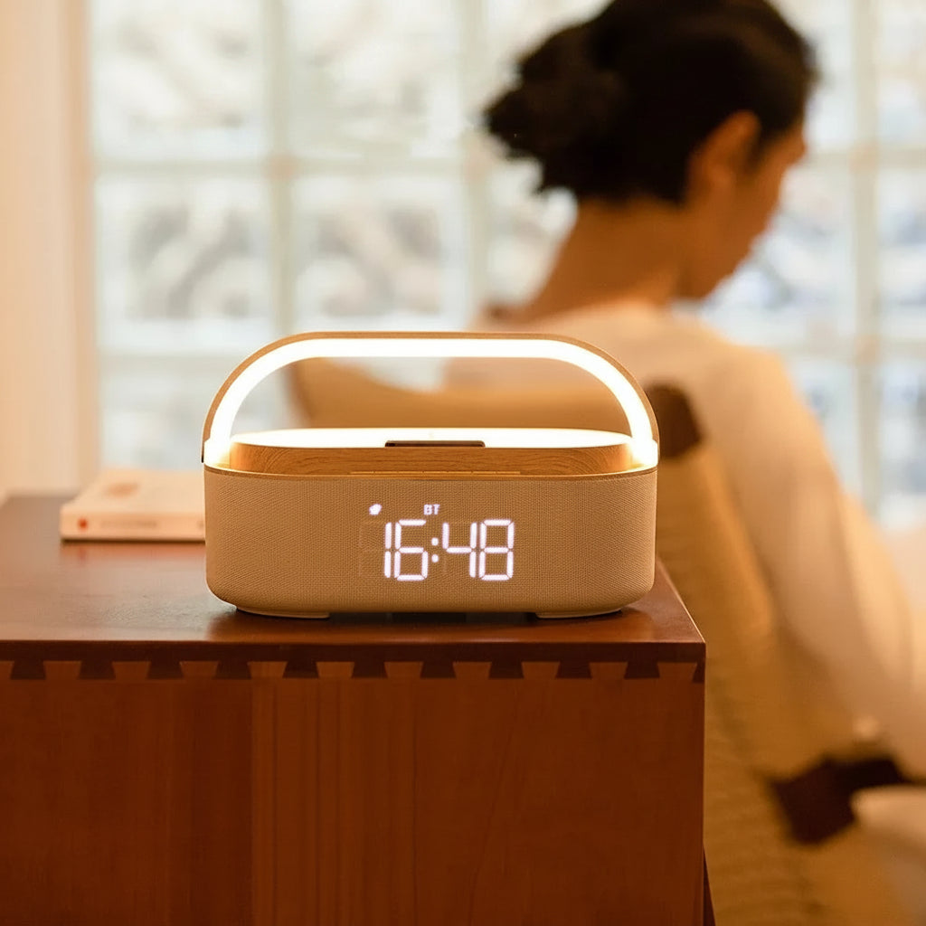 Enceinte Bluetooth QIQIZHU — Chargeur Sans Fil, Radio FM, Réveil, Son Stéréo 35W