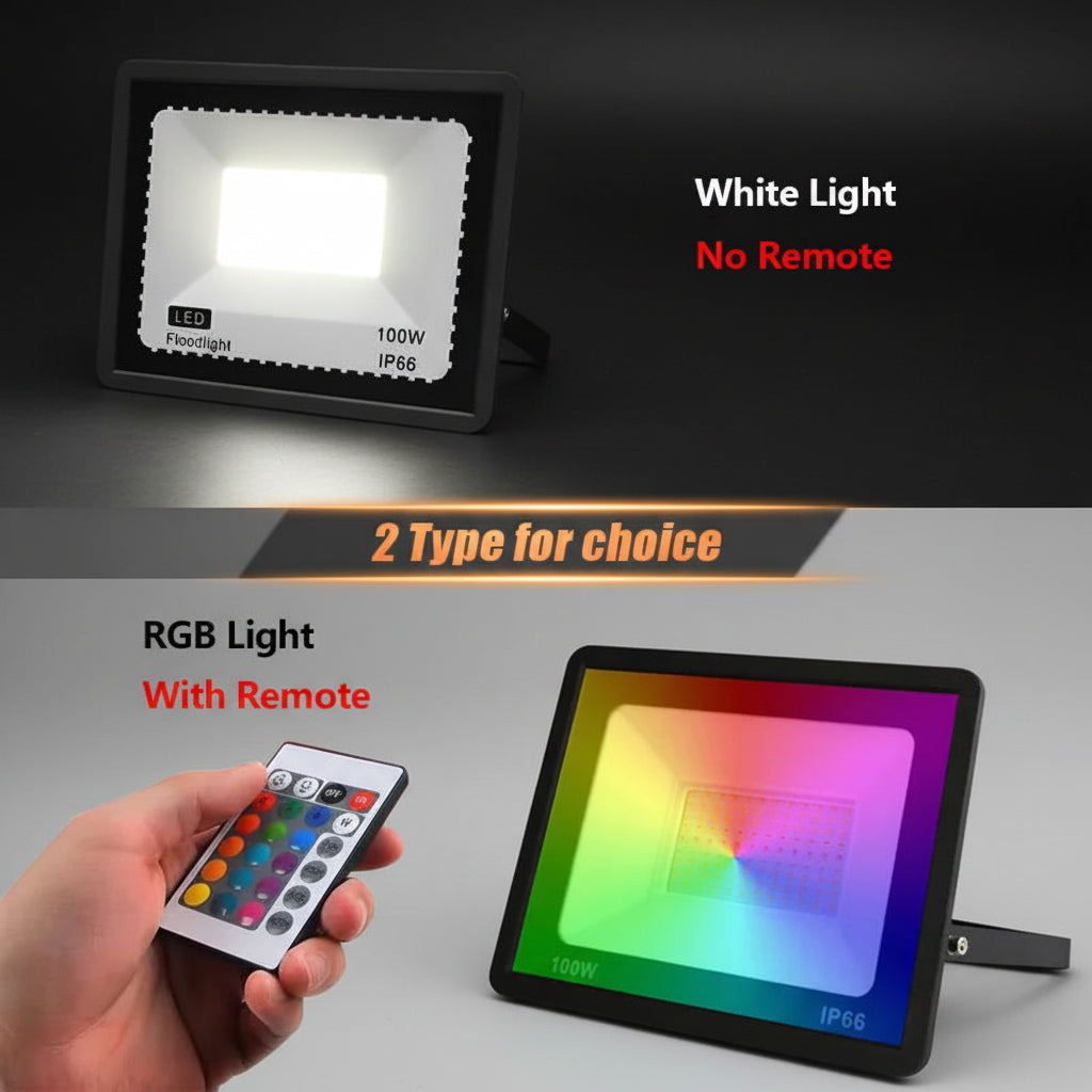 Projecteur LED RGB Extérieur 220V – Multicolore avec Télécommande