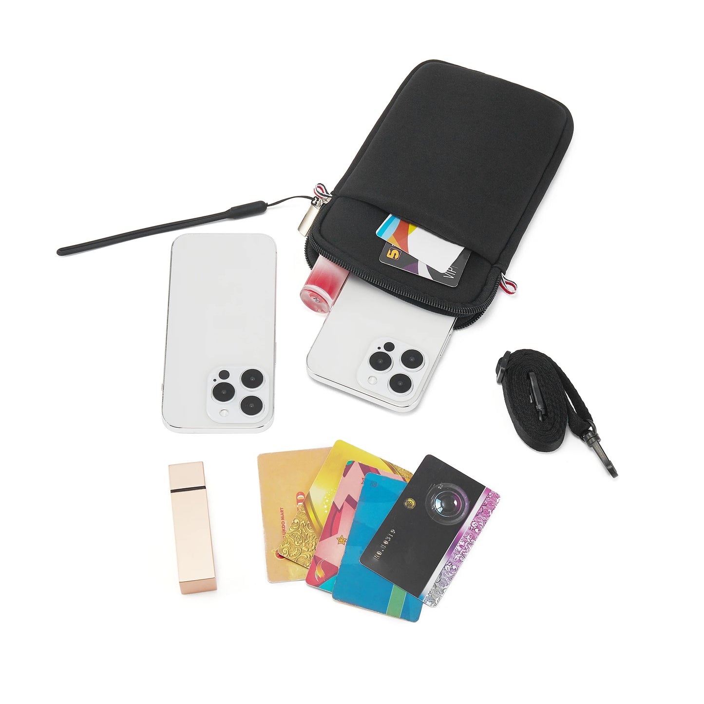 Mini Sacoche Bandoulière Multifonction Téléphone, Monnaie Clés Cartes