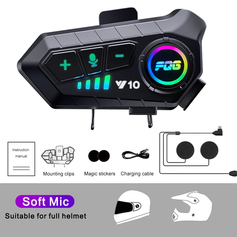 Casque Bluetooth 5.3 Moto – Kit Mains Libres Waterproof IPX6 avec Micro