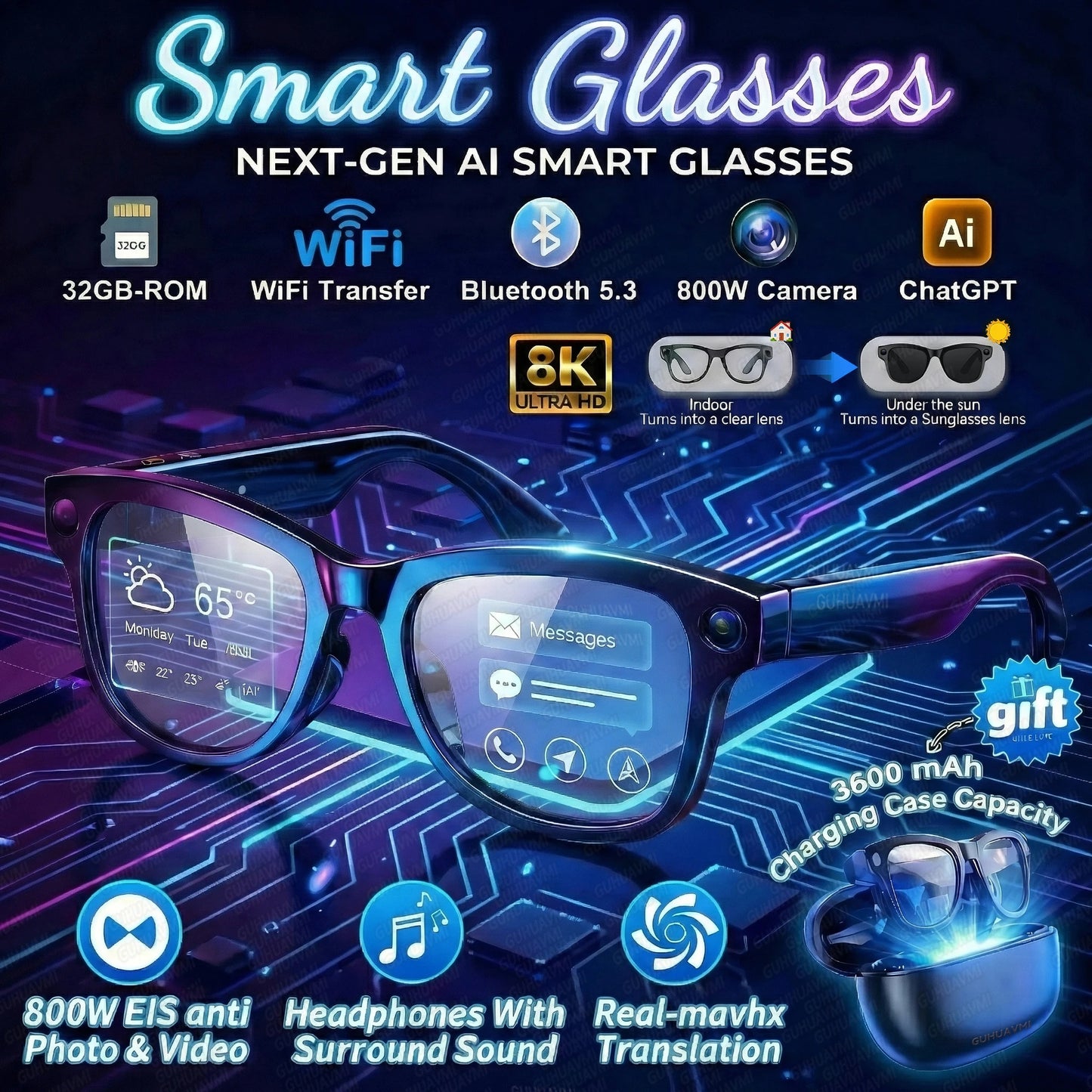 Lunettes Connectées IA Caméra