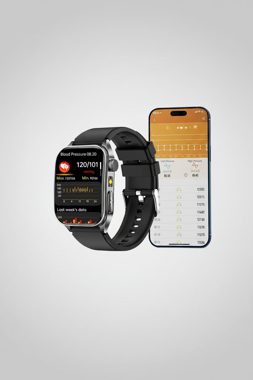 Montre Connectée Santé 2026 – Thérapie Laser 650nm, ECG, Tension, Acide Urique