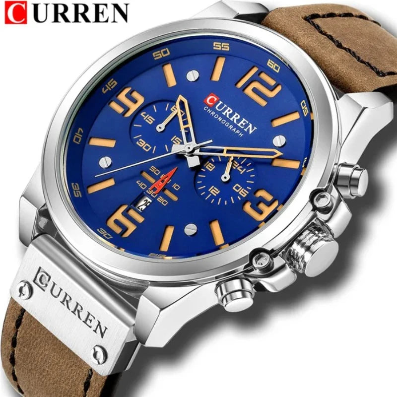 Curren 8314 – Montre Homme Quartz | Bracelet Cuir | Chronographe & Date