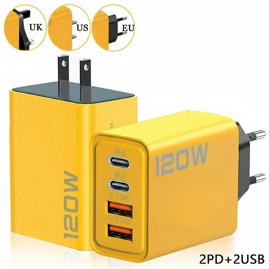 Chargeur Mural 120W BAPPSUS – 4 Ports | Charge Rapide | Prise EU / UK / US