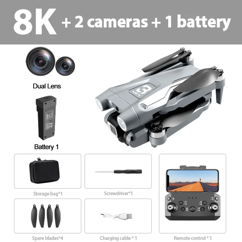 Drone Lenovo Z908 Pro MAX – Caméra 8K, Évitement d'Obstacles Visuel, Flux Optique, Pliable