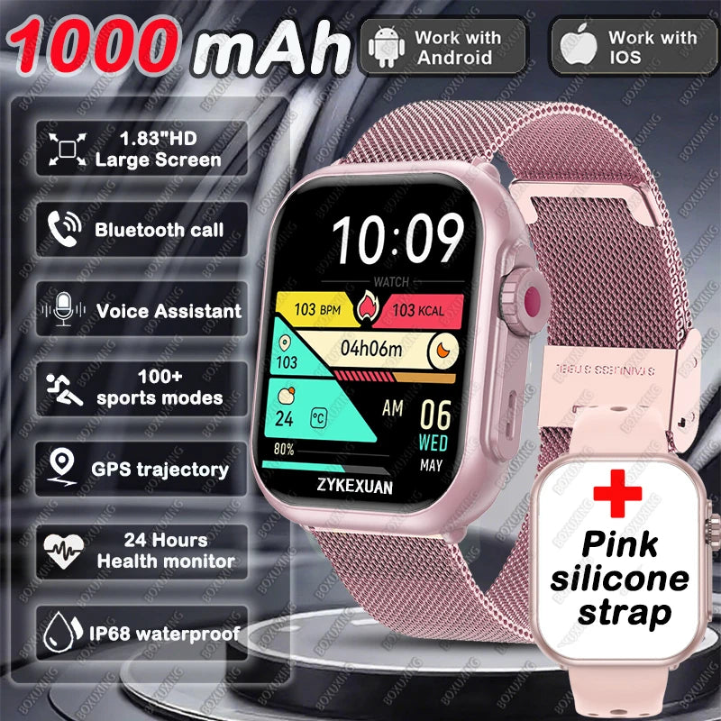 Montre Connectée 2026 – Écran AMOLED 1,85