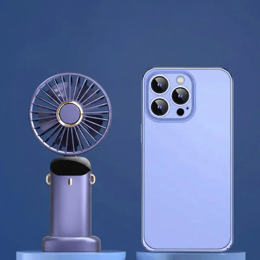 Ventilateur Tour de Cou Pliable 5 Vitesses Support Téléphone