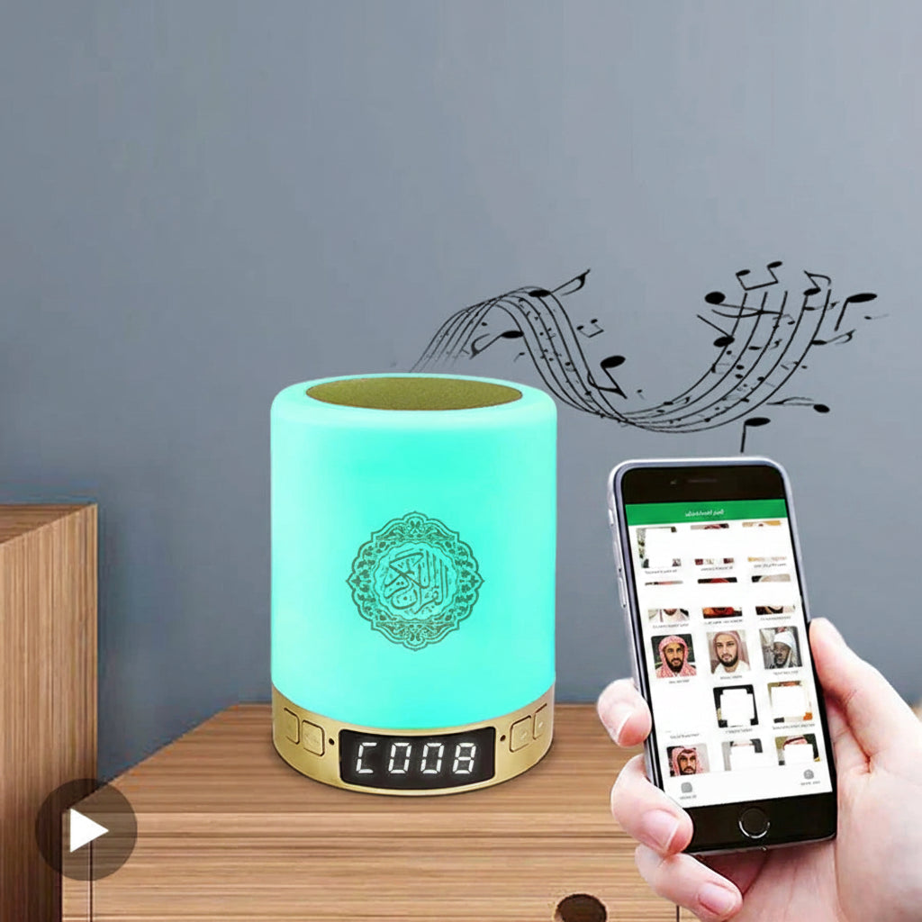 Enceinte Bluetooth Coran avec Veilleuse LED – Haut-Parleur Islamique Portable