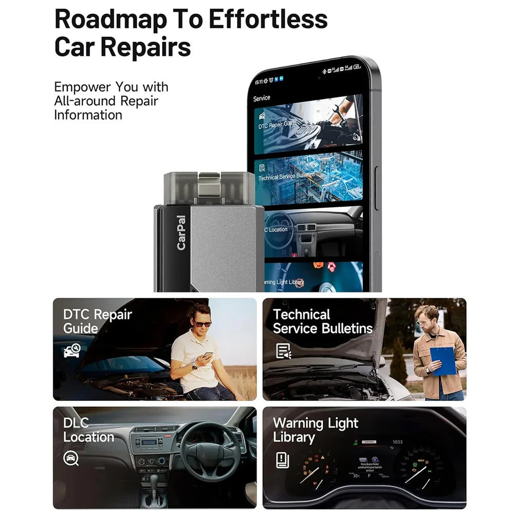 Scanner OBD2 Bluetooth TOPDON CarPal – Lecture de Codes, Diagnostic Complet