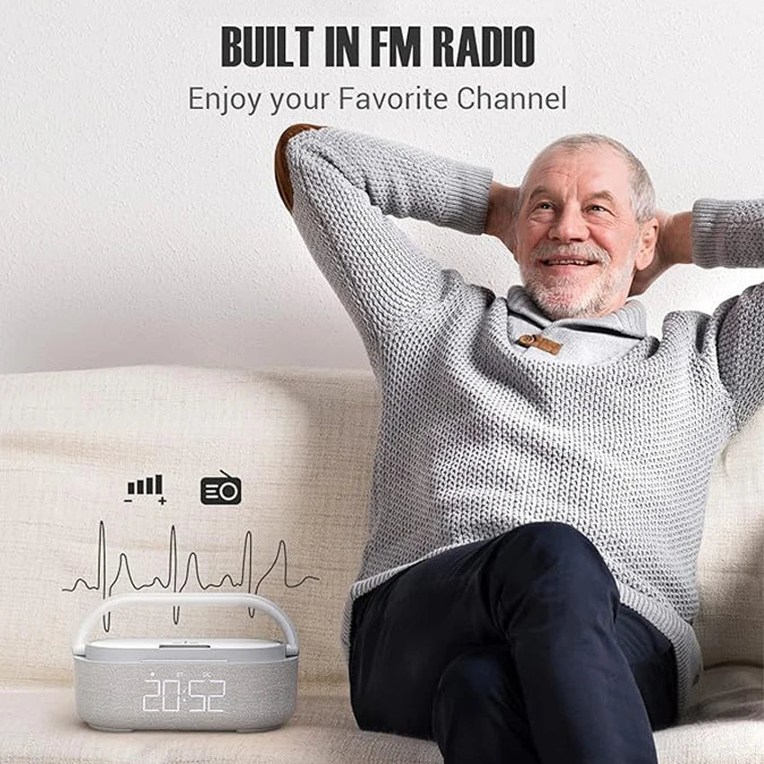 Enceinte Bluetooth COLSUR 2500mAh — Chargeur Sans Fil, Radio FM & Lumière Dimmable