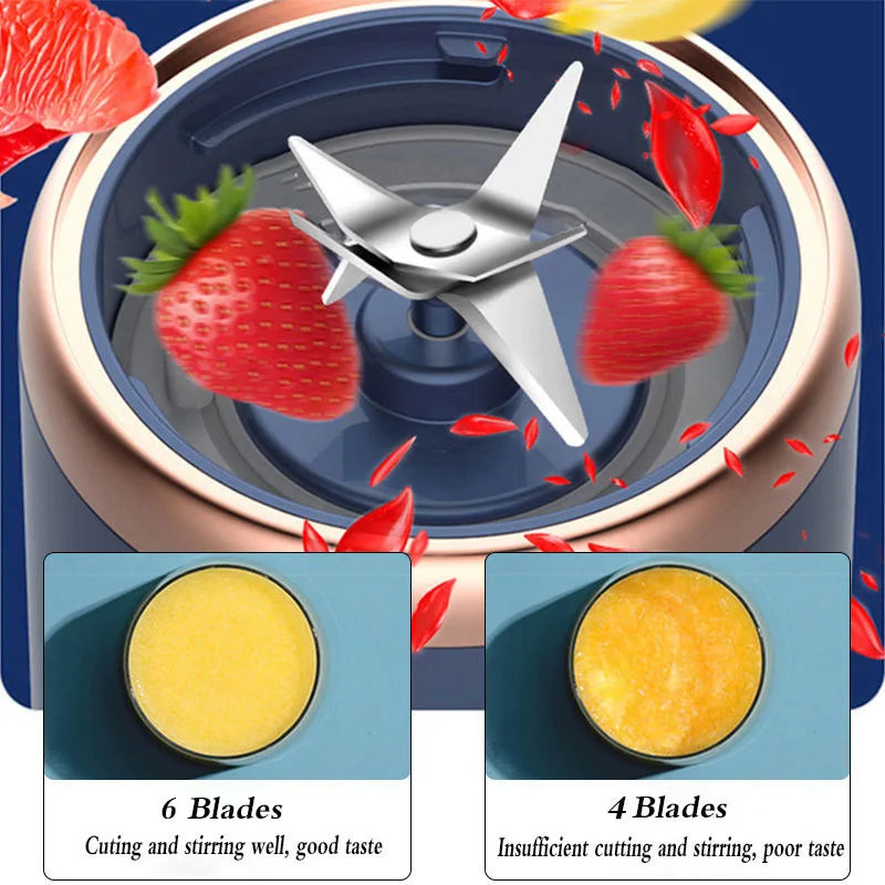 Blender Portable 400ml Rechargeable USB — Jus de Fruits, Smoothies & Milkshakes