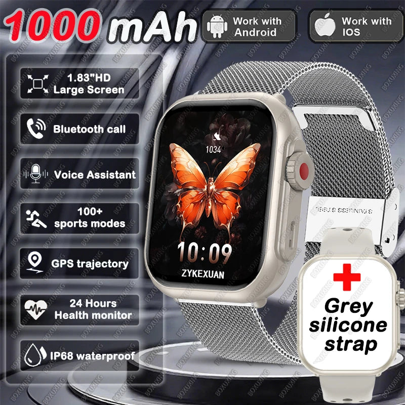 Montre Connectée 2026 – Écran AMOLED 1,85