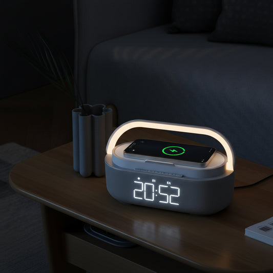 Enceinte Bluetooth COLSUR 2500mAh — Chargeur Sans Fil, Radio FM & Lumière Dimmable