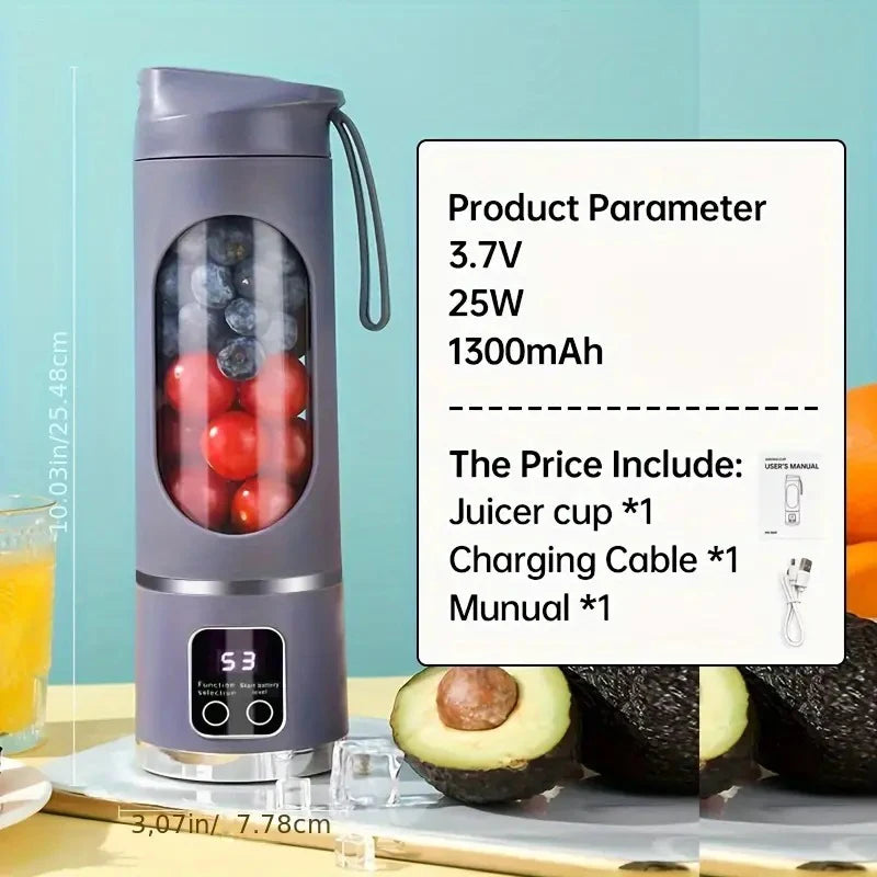 Mixeur Portable Rechargeable USB – Blender Compact 25W pour Smoothies, Milkshakes & Jus de Fruits