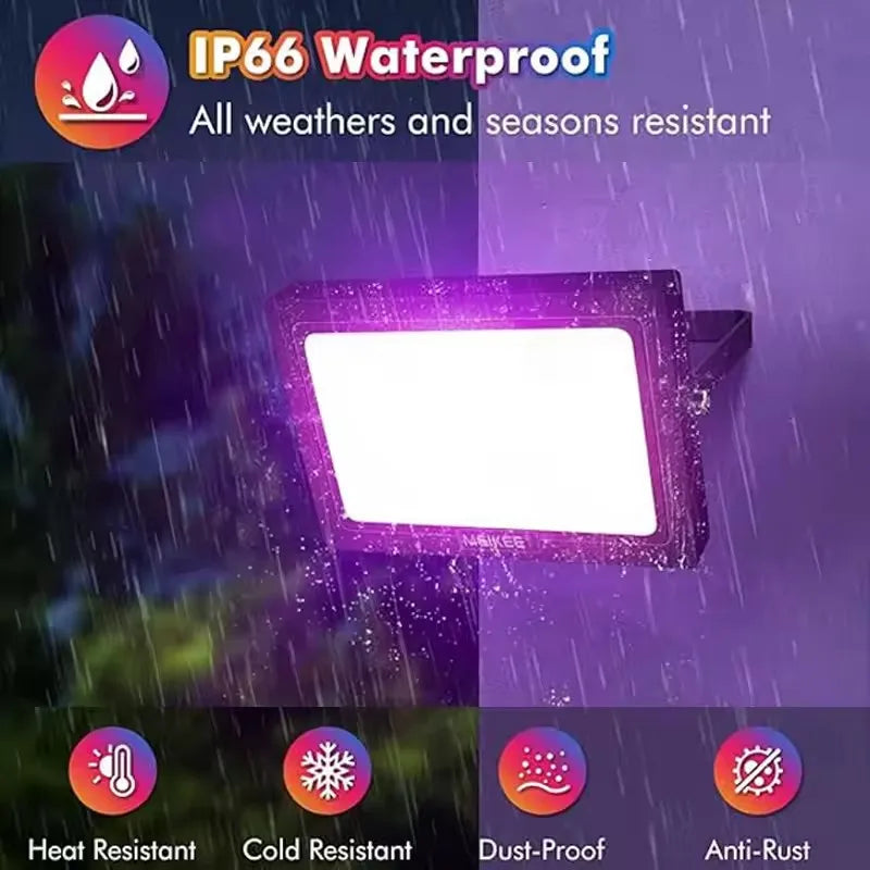 Projecteur LED RGB Extérieur 220V – Multicolore avec Télécommande