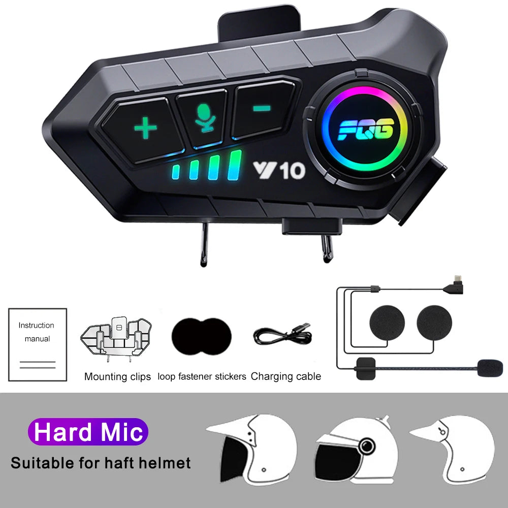 Casque Bluetooth 5.3 Moto – Kit Mains Libres Waterproof IPX6 avec Micro