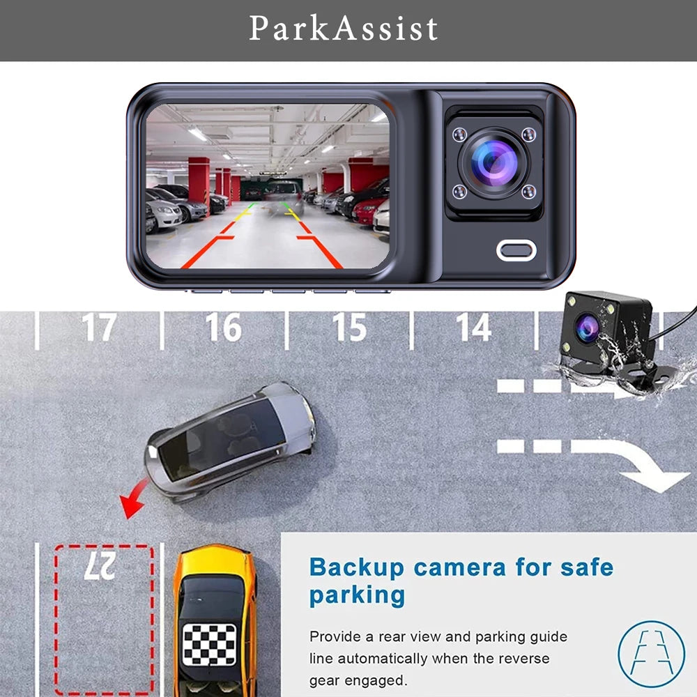 Dashcam Voiture – Caméra de Bord 1080P Full HD, Vision Nocturne