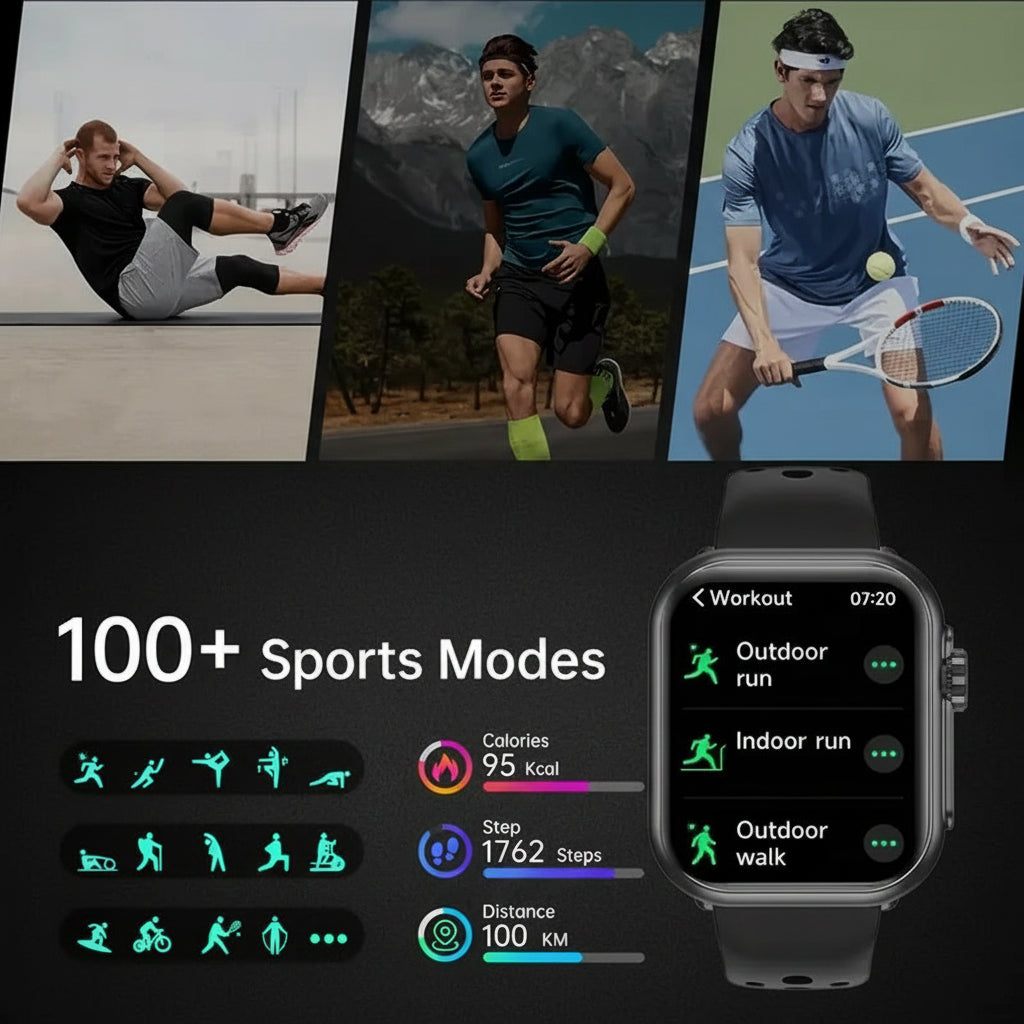 Montre Connectée 2026 – Écran AMOLED 1,85