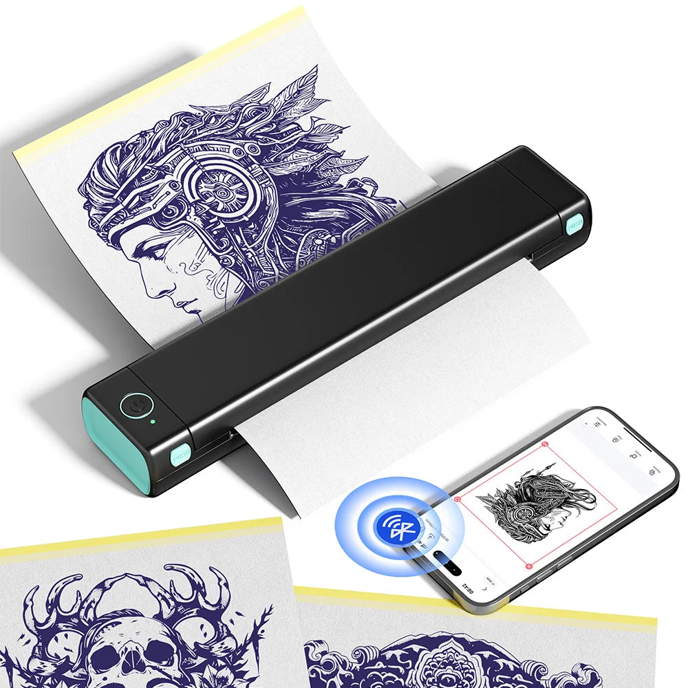 Imprimante à Pochoirs Tatouage Phomemo M08F – Bluetooth A4, 10 Feuilles incluses, Pro & Débutants