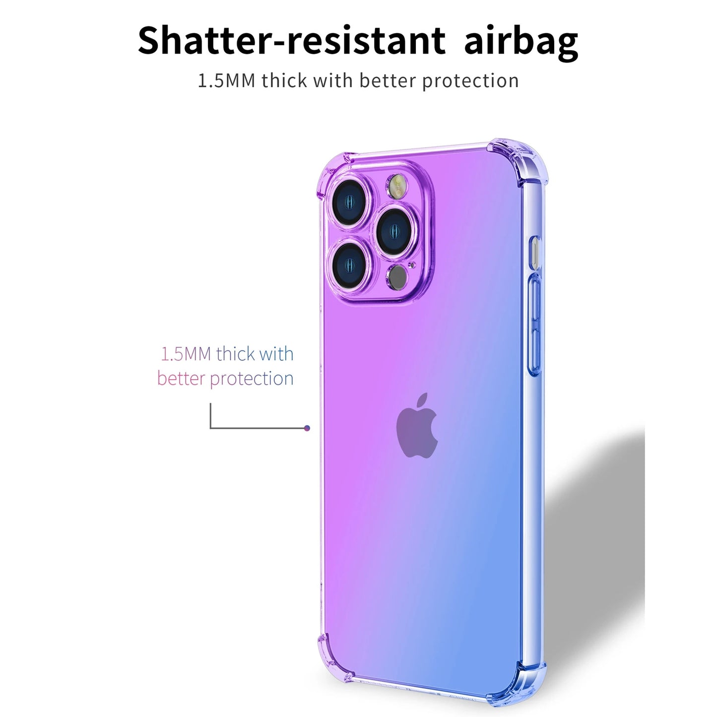 Four-corners Shockproof Gradient TPU Case for iPhone 17 Air 16e 16 Pro Max 15 14 Plus 13 Mini Protective Cover Fundas Coque Capa