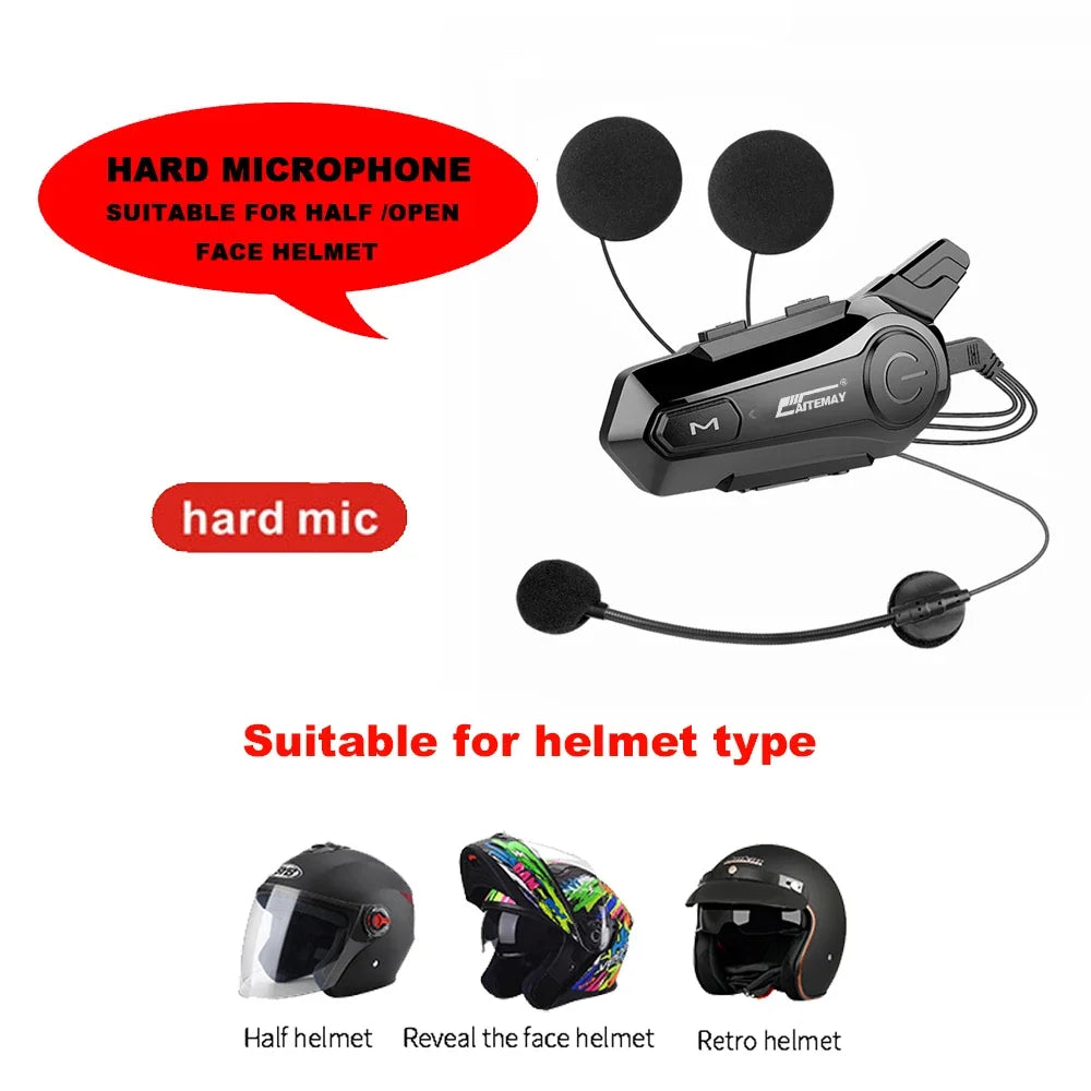 Intercom Moto Bluetooth X1 Plus – Casque Headset 1000M pour 2 Riders, IPX6, Bluetooth 5.0