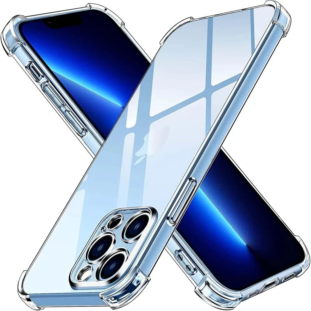 Four-corners Shockproof Gradient TPU Case for iPhone 17 Air 16e 16 Pro Max 15 14 Plus 13 Mini Protective Cover Fundas Coque Capa