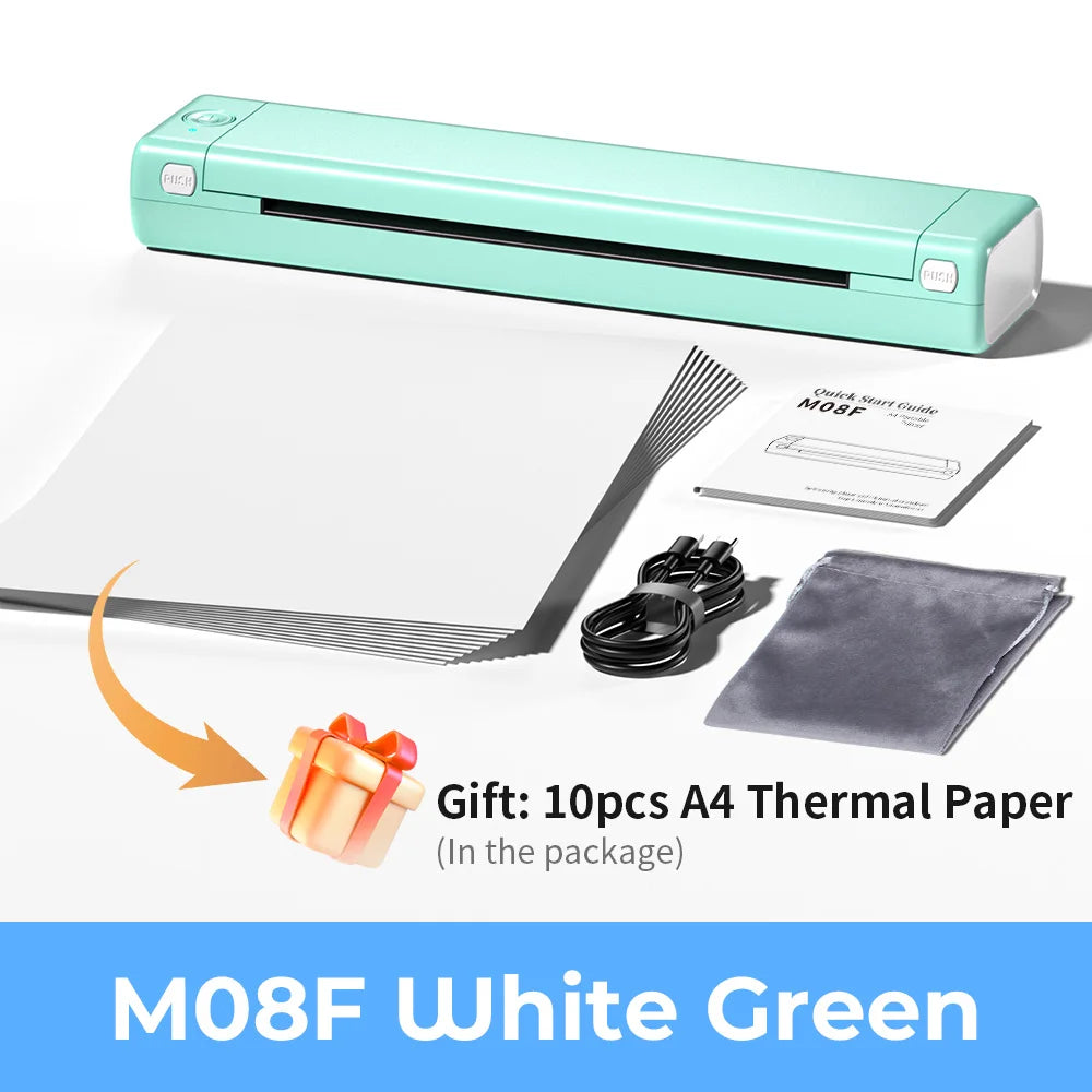 Imprimante Thermique A4 Phomemo M08F – Bluetooth, Sans Encre, Maison & Bureau