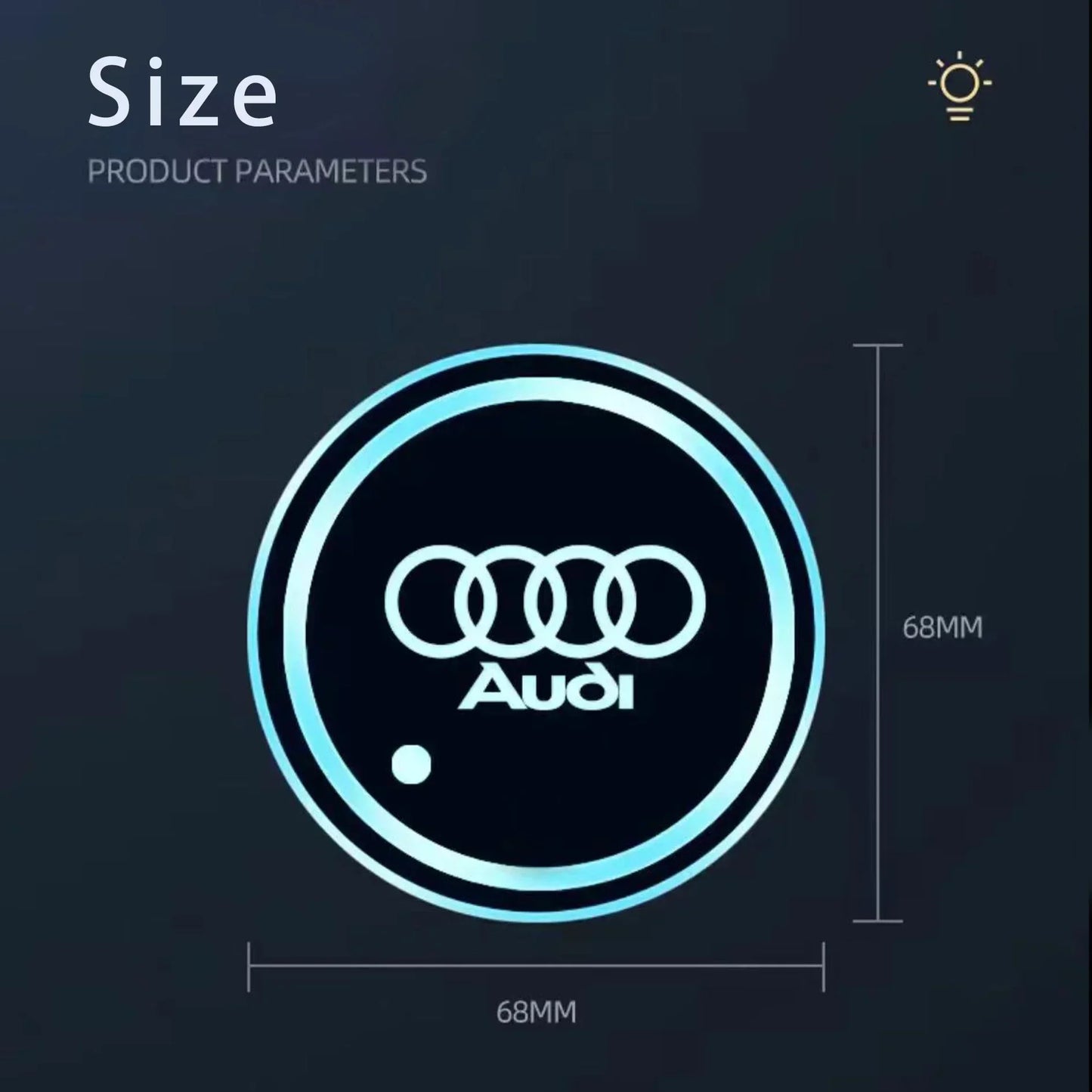 Dessous de Verre Lumineux LED pour Audi – Porte-Gobelet Antidérapant