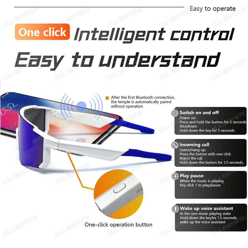 Lunettes De Sport Bluetooth – Audio Mains Libres UV400