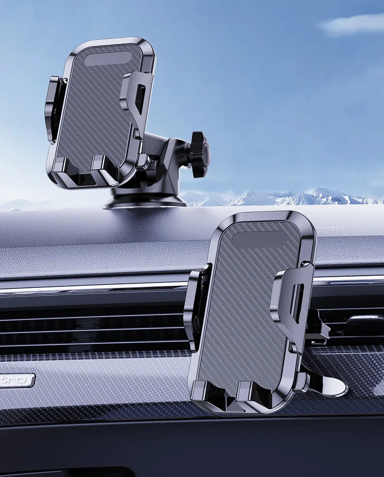 Support Téléphone Voiture 3-en-1 – Grille d'Aération, Pare-Brise & Tableau de Bord | Universel