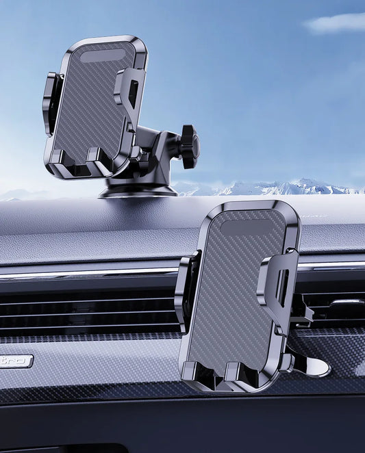 Support Téléphone Voiture 3-en-1 – Grille d'Aération, Pare-Brise & Tableau de Bord | Universel