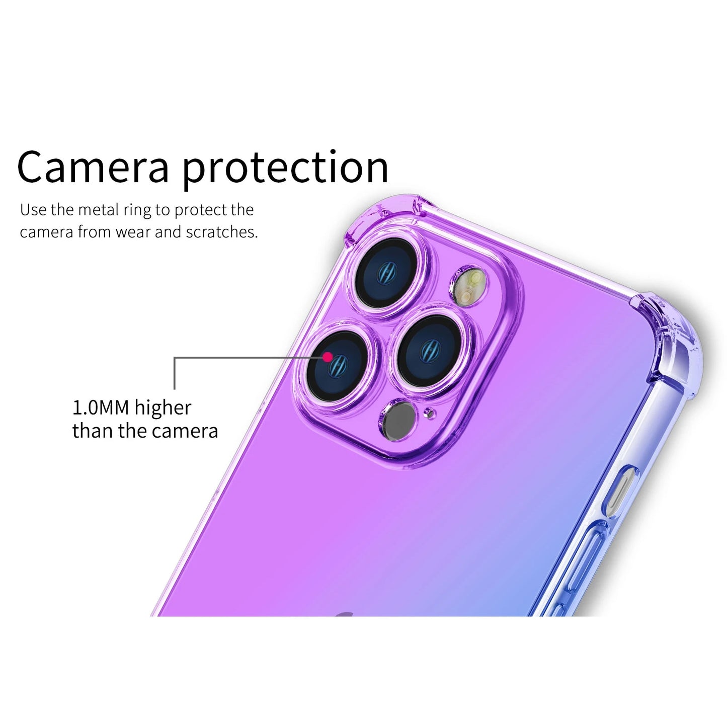 Four-corners Shockproof Gradient TPU Case for iPhone 17 Air 16e 16 Pro Max 15 14 Plus 13 Mini Protective Cover Fundas Coque Capa