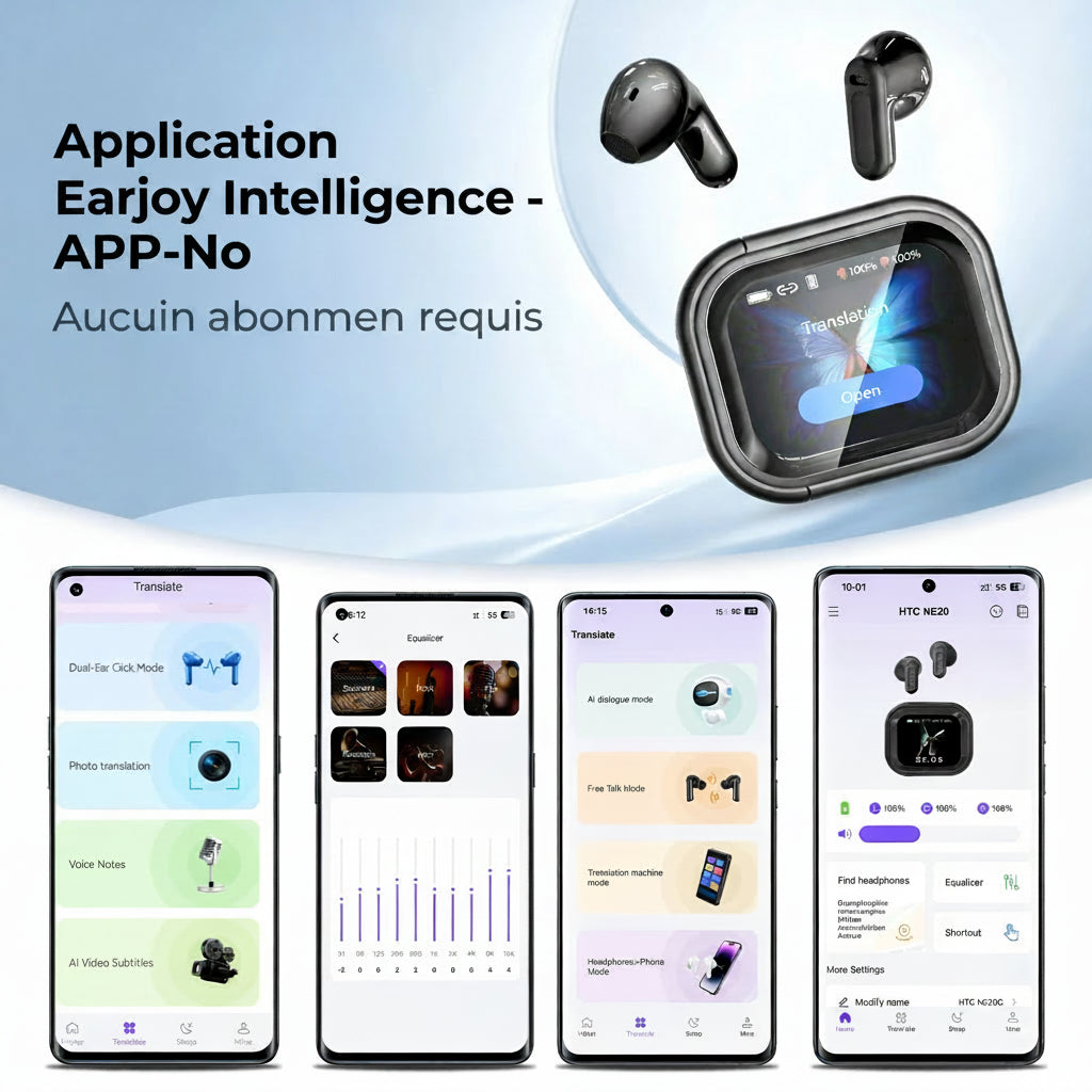 Écouteurs IA HTC NE20 — Traduction en temps réel, Bluetooth 6.0, ANC