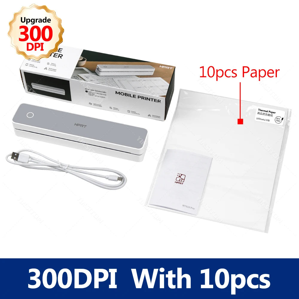 Imprimante Thermique Bluetooth A4 HPRT – Portable Sans Encre 200/300 DPI