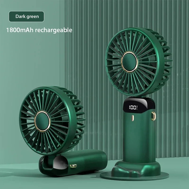 Ventilateur Tour de Cou Pliable 5 Vitesses Support Téléphone