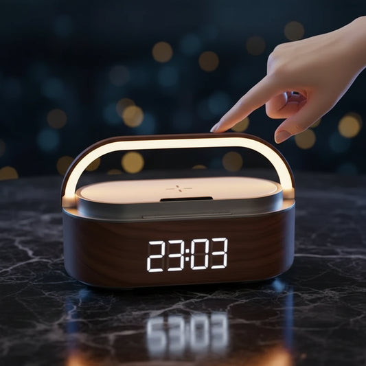 Enceinte Bluetooth QIQIZHU — Chargeur Sans Fil, Radio FM, Réveil, Son Stéréo 35W