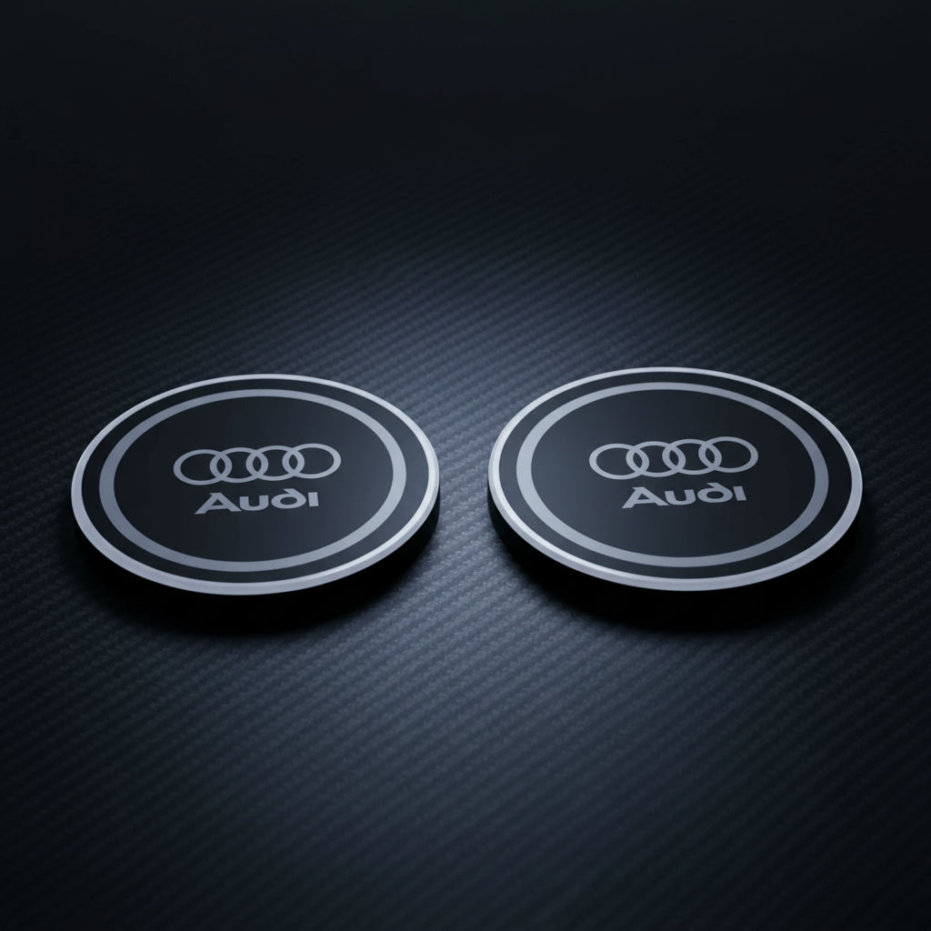 Dessous de Verre Lumineux LED pour Audi – Porte-Gobelet Antidérapant