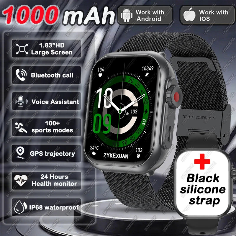 Montre Connectée 2026 – Écran AMOLED 1,85