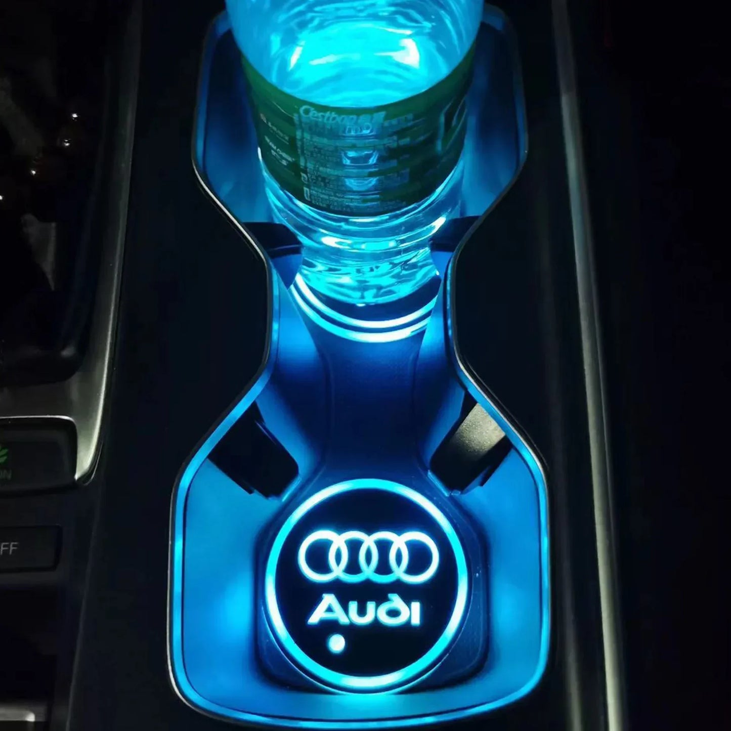 Dessous de Verre Lumineux LED pour Audi – Porte-Gobelet Antidérapant